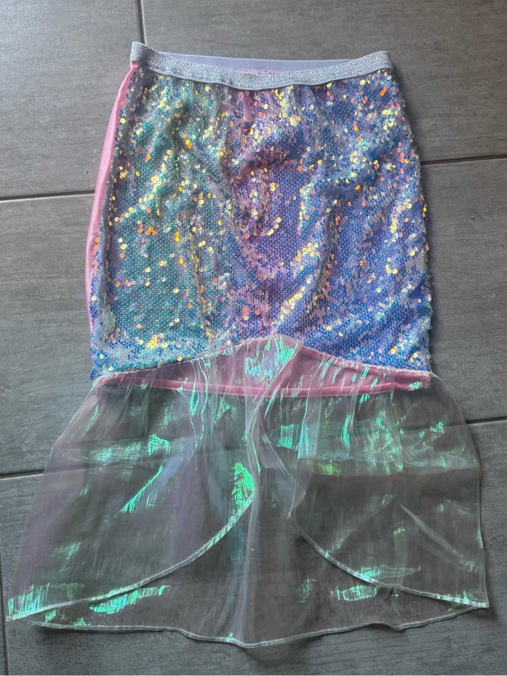 Kids Iridescent Sequin Mermaid Skirt - Pink